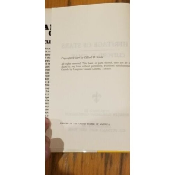1977 A Heritage of Stars by Clifford D. Simak Vintage Science Fiction Hardcover - Picture 3 of 3